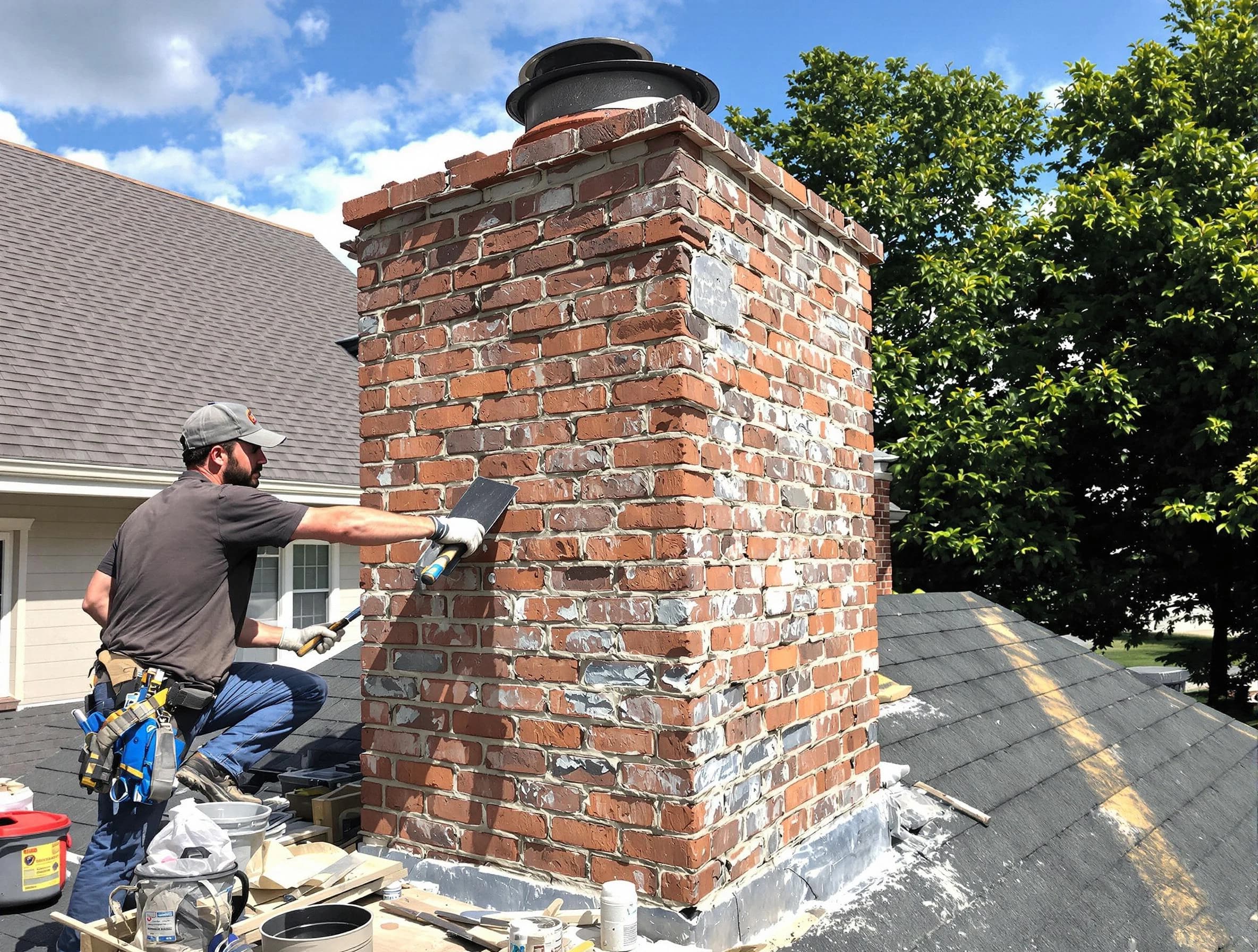 Completed chimney rebuild by Clifton Chimney Sweep in Clifton, NJ