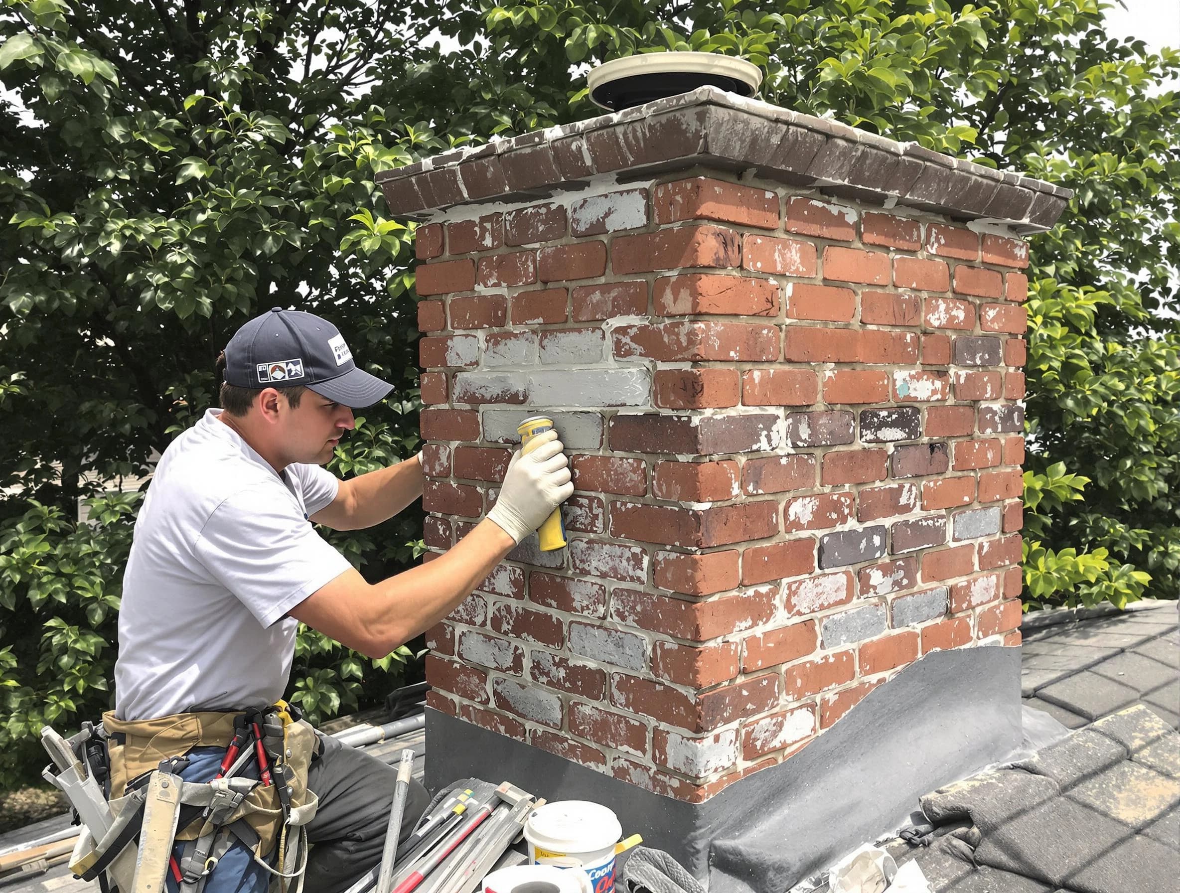 Clifton Chimney Sweep restoring an aging chimney in Clifton, NJ