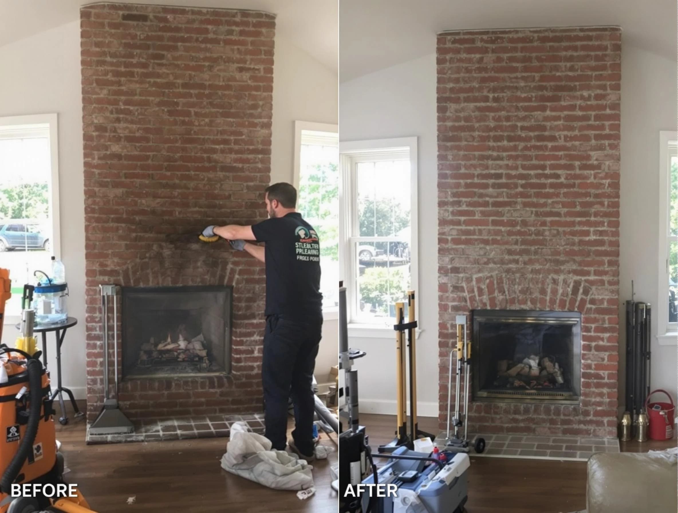 Finished chimney sweeping service by Clifton Chimney Sweep in Clifton, NJ