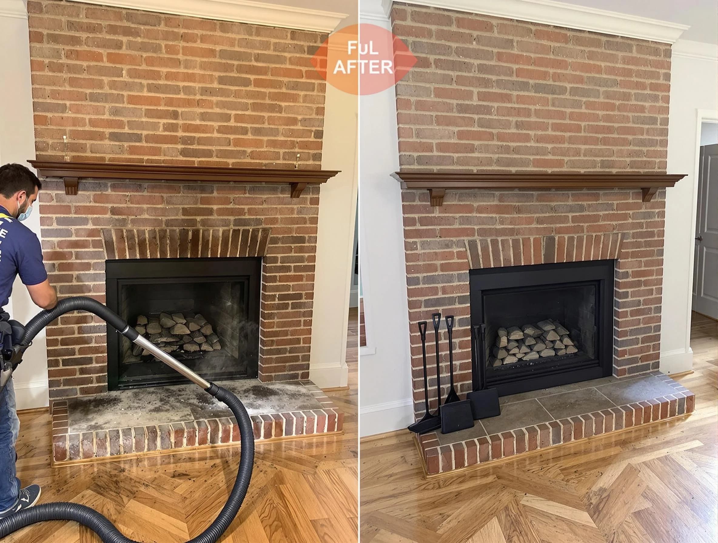 Clifton Chimney Sweep carefully sanitizing a fireplace in Clifton, NJ