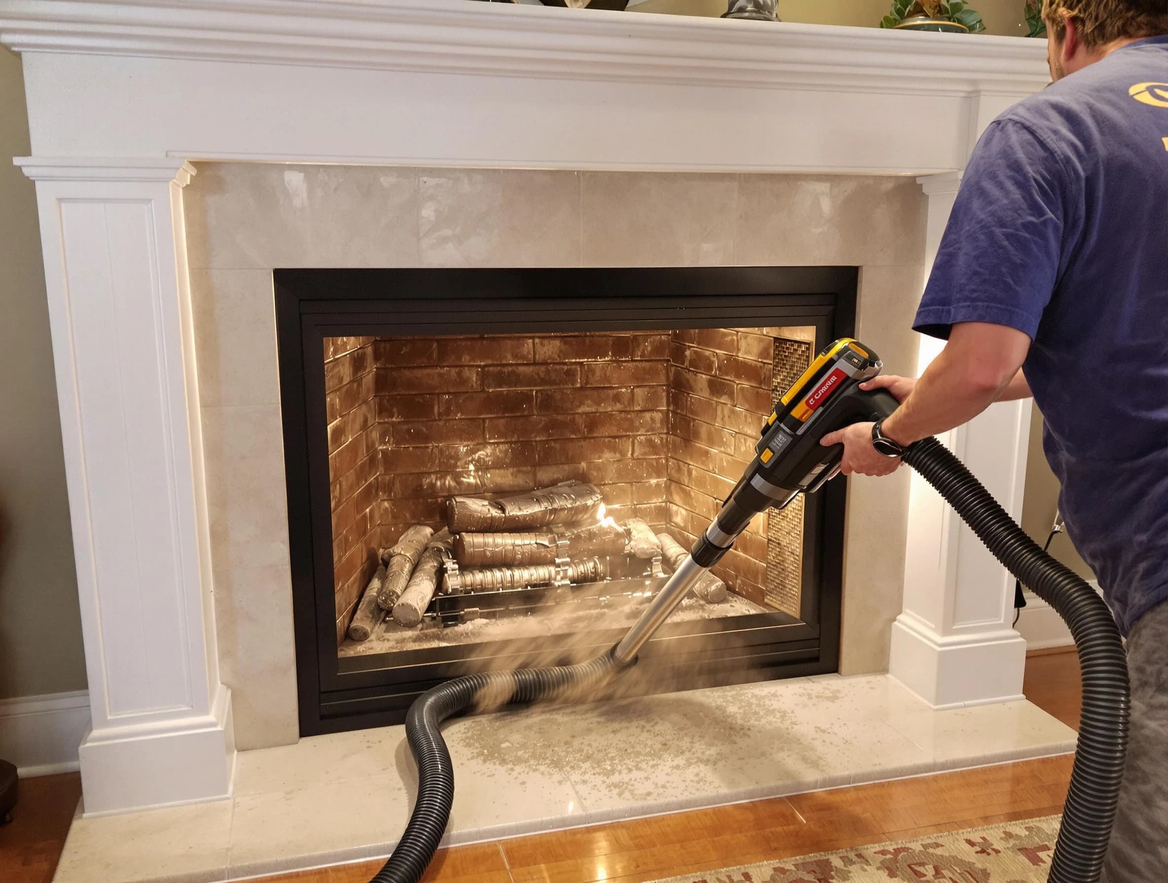 Fireplace cleaning performed by Clifton Chimney Sweep in Clifton, NJ