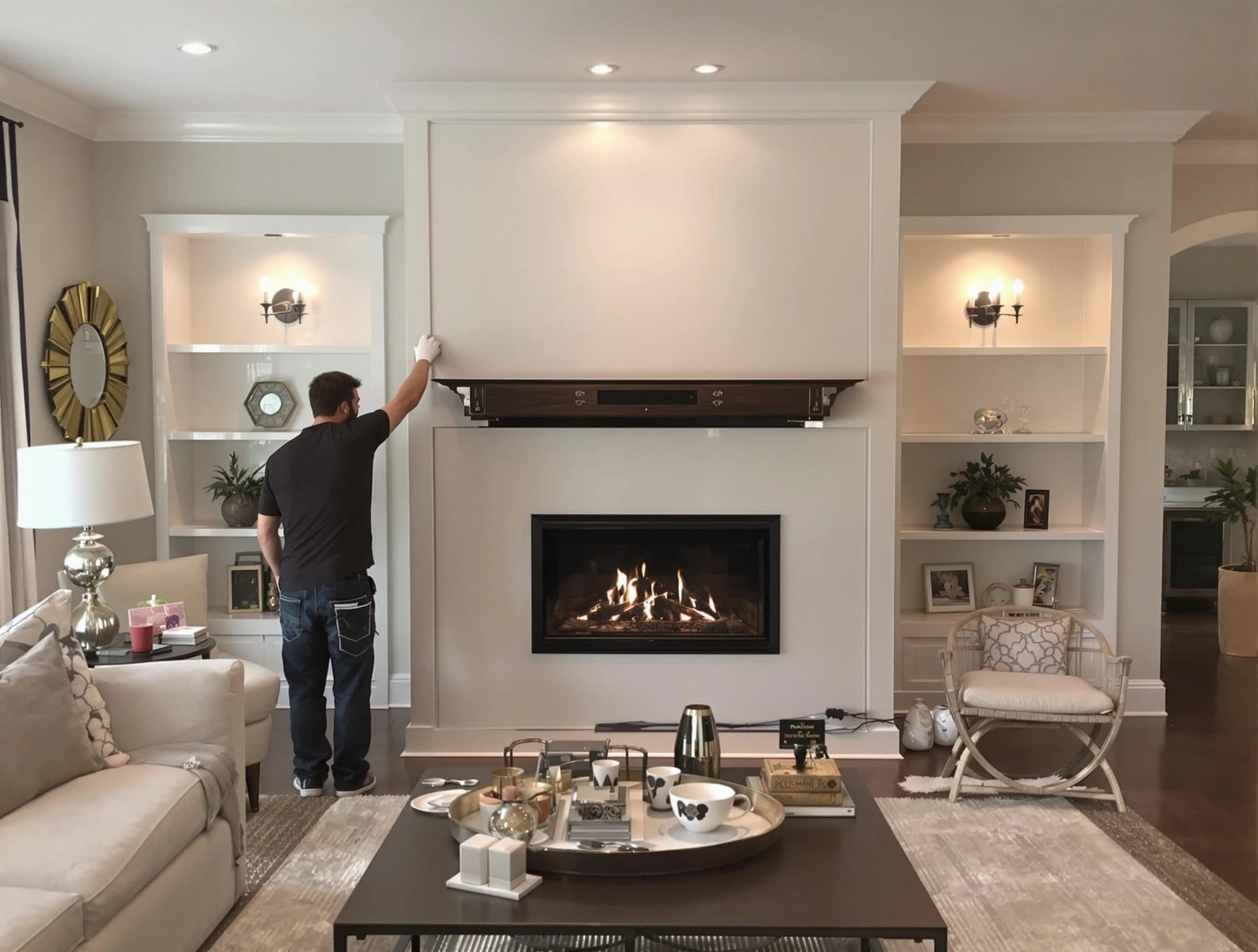 Clifton Chimney Sweep installing a new fireplace in Clifton, NJ