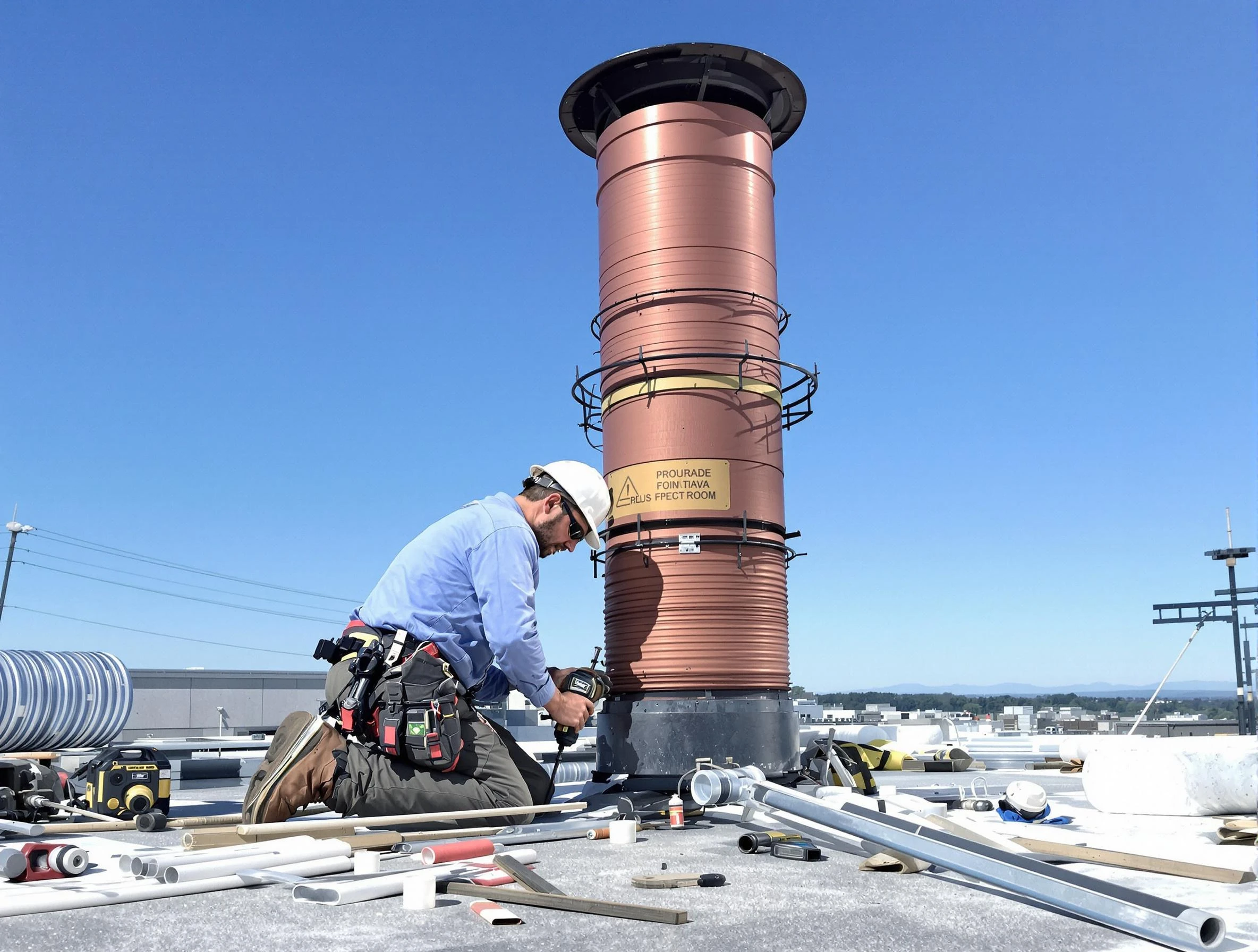 Installed chimney liner by Clifton Chimney Sweep in Clifton, NJ