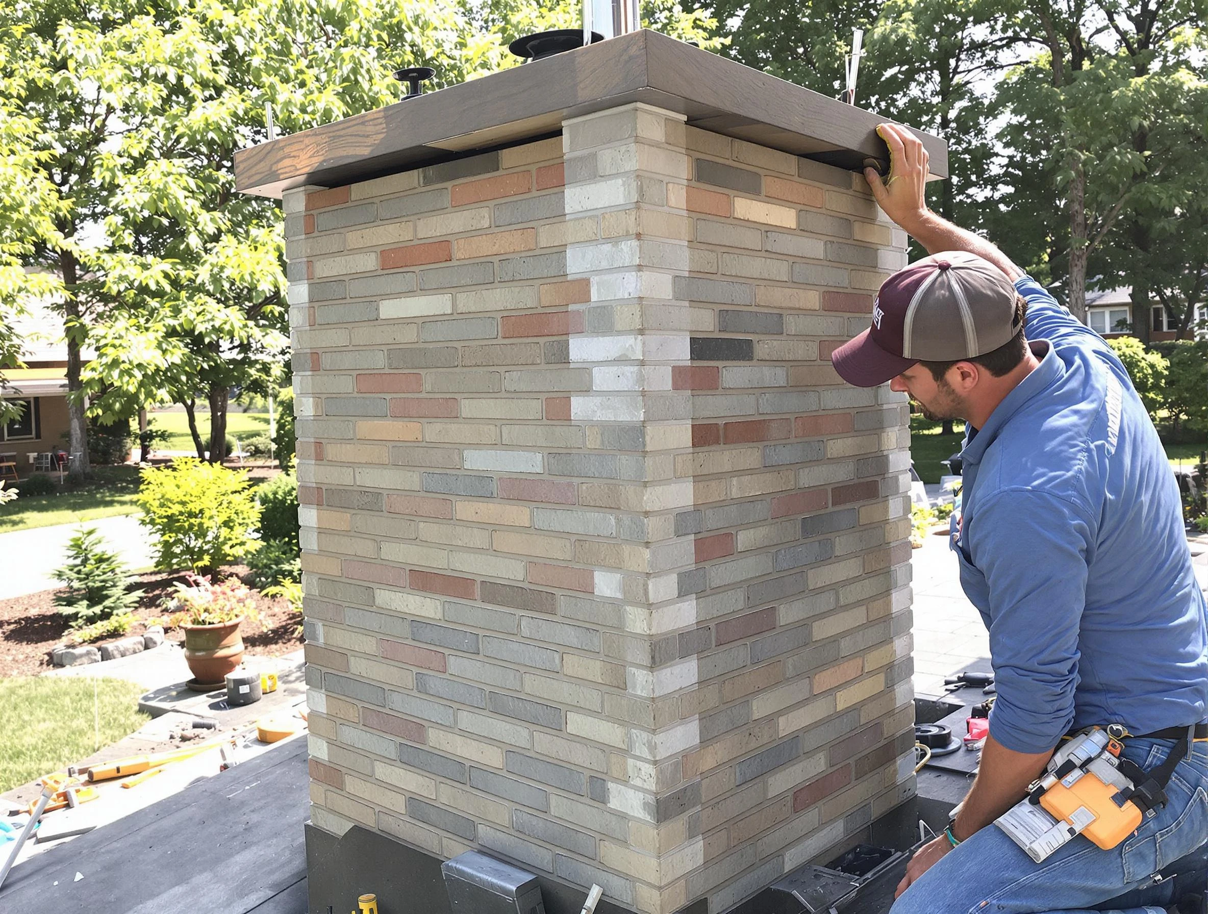 Clifton Chimney Sweep completing a modern chimney remodel in Clifton, NJ