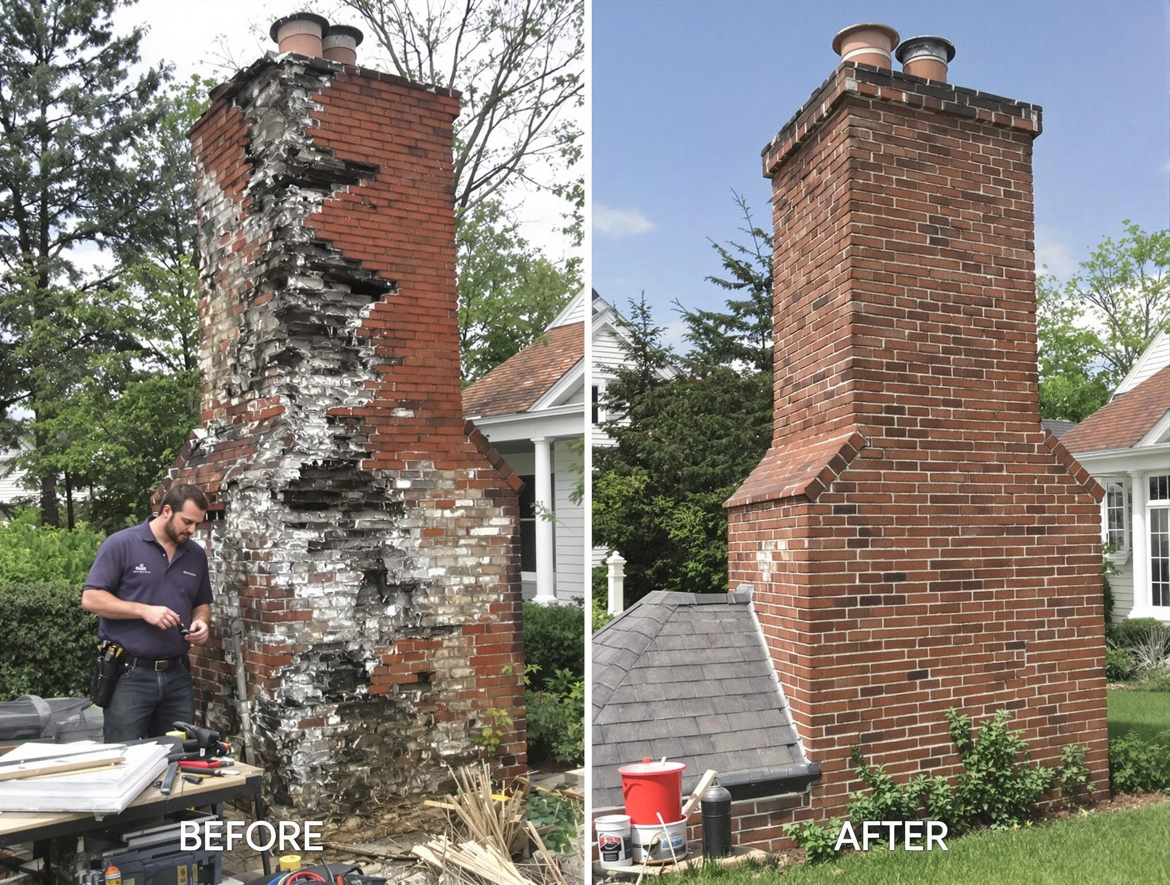 Clifton Chimney Sweep performing a full chimney restoration in Clifton, NJ