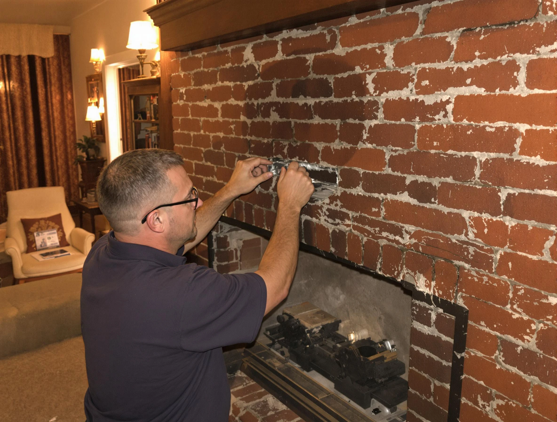 Clifton Chimney Sweep expert fixing a fireplace in Clifton, NJ
